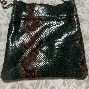 Free People Green/Brown Snakeskin purse